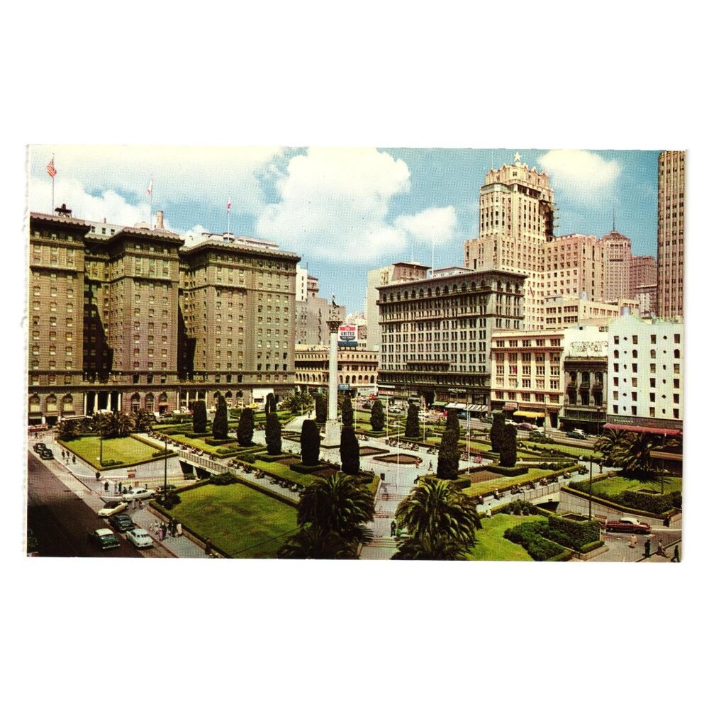 Union Square San Francisco CA Vintage Postcard Admiral George Dewey Monument
